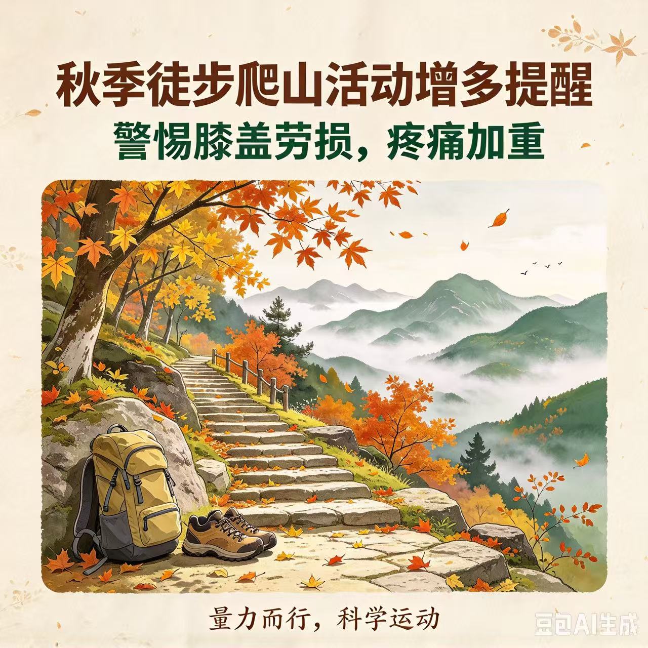 秋季徒步爬山活动增多 提醒:警惕膝盖劳损,疼痛加重